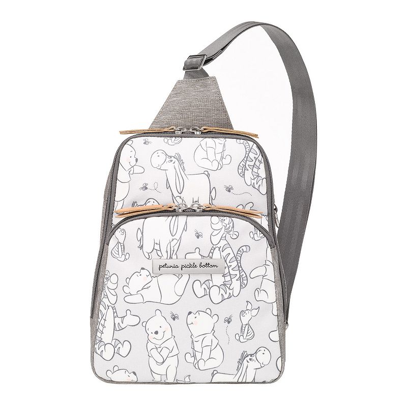 Petunia Pickle Bottom Criss-Cross Sling Bag in Disney's Playful Pooh, Gray