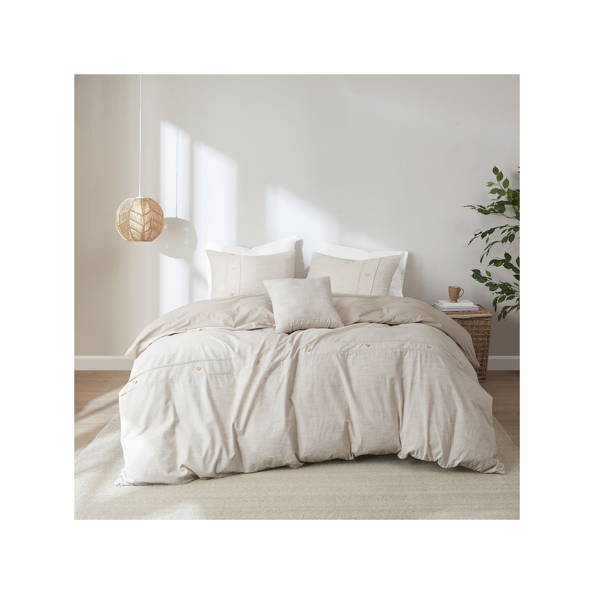 Madison Park Blakely Oversized Cotton Comforter Cover Set with Removable In