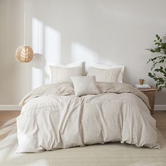 Madison Park Blakely Oversized Cotton Comforter Cover Set with Removable Insert