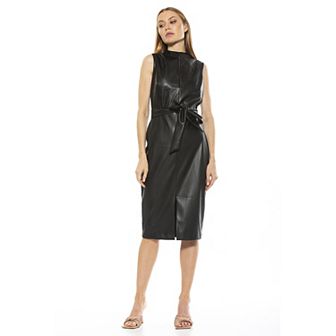 Women's ALEXIA ADMOR Fara High Neck Front Slit Sheath Dress