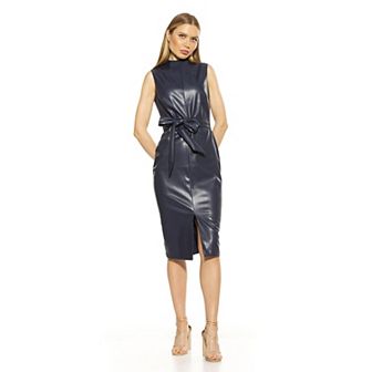 Women's ALEXIA ADMOR Fara High Neck Front Slit Sheath Dress