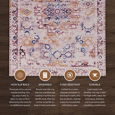 Linon Micah Machine Washable Rug
