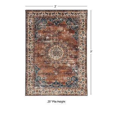Linon Foster Machine Washable Rug
