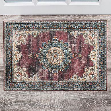Linon Foster Machine Washable Rug