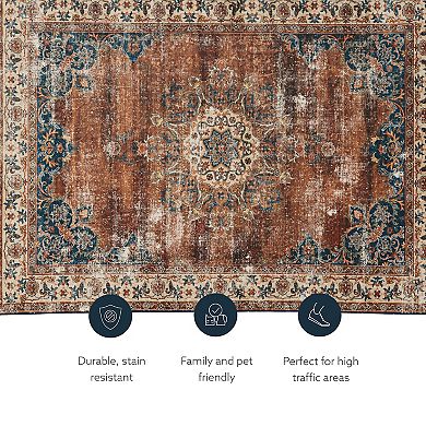 Linon Foster Machine Washable Rug