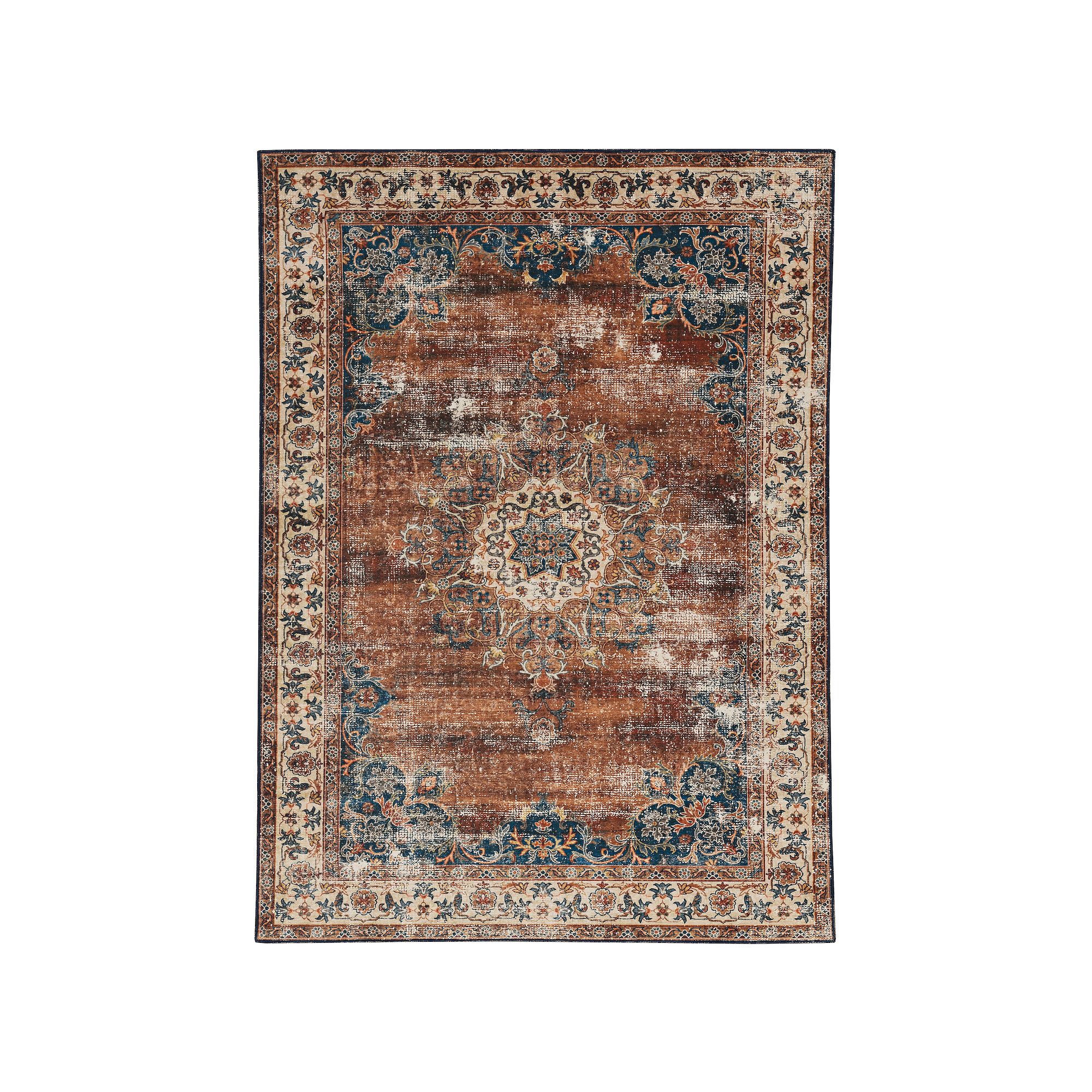 Linon Foster Machine Washable Rug, Russel Team