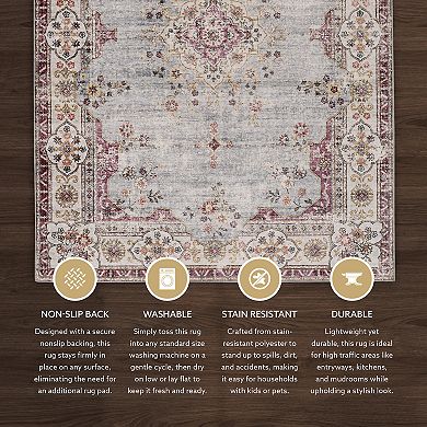 Linon Lennox Machine Washable Rug