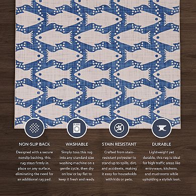 Linon Seabourne Machine Washable Rug