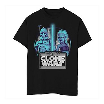 Boys 8-20 Star Wars: The Clone Wars Ahsoka & Rex Lightsaber Portrait Tee
