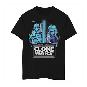 Boys 8-20 Star Wars: The Clone Wars Ahsoka & Rex Lightsaber Portrait Tee