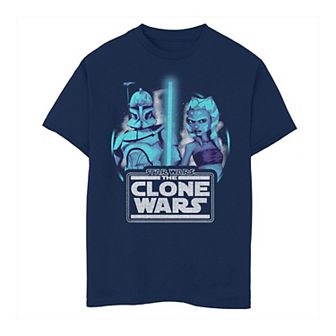 Boys 8-20 Star Wars: The Clone Wars Ahsoka & Rex Lightsaber Portrait Tee