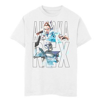Boys 8-20 Star Wars: The Clone Wars Ahsoka & Rex Text Portraits Graphic Tee