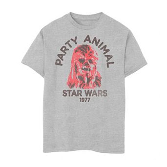 Boys 8-20 Star Wars Chewbacca "Party Animal" Red Hue Portrait Tee