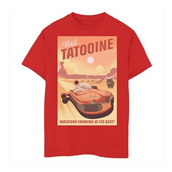Boys 8-20 Star Wars Visit Tatooine Cartoon Travel Poster Tee