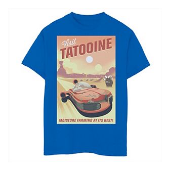 Boys 8-20 Star Wars Visit Tatooine Cartoon Travel Poster Tee