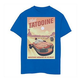 Boys 8-20 Star Wars Visit Tatooine Cartoon Travel Poster Tee