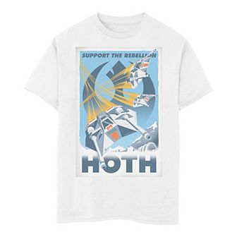Boys 8-20 Star Wars Support The Rebellion Hoth Collage Poster Tee