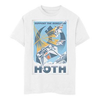 Boys 6-20 Star Wars Support The Rebellion Hoth Collage Poster Tee