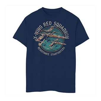 Boys 6-20 Star Wars X-Wing Red Squadron Faded Portrait Tee