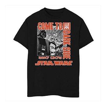 Boys 8-20 Star Wars "Come To The Dark Side" Kanji Red Poster Tee
