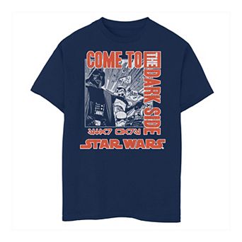Boys 6-20 Star Wars "Come To The Dark Side" Kanji Red Poster Tee
