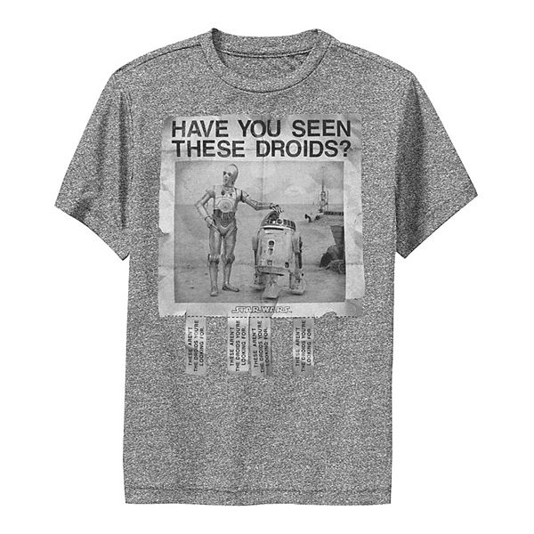 Boys 8-20 Star Wars "Have Seen These Droids" Missing Poster Tee