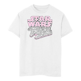 Boys 6-20 Star Wars Millennium Falcon Checkered Logo Tee