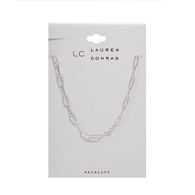 LC Lauren Conrad Silver Tone Long Links Chain Necklace