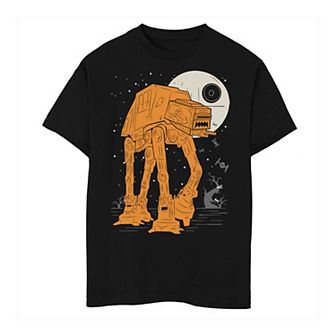 Boys 8-20 Star Wars AT-AT Moon Death Star Halloween Poster Tee