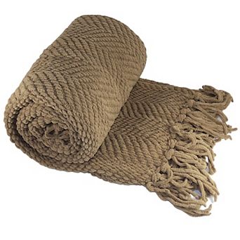 Serenta Knitted Tweed Tassel Throw