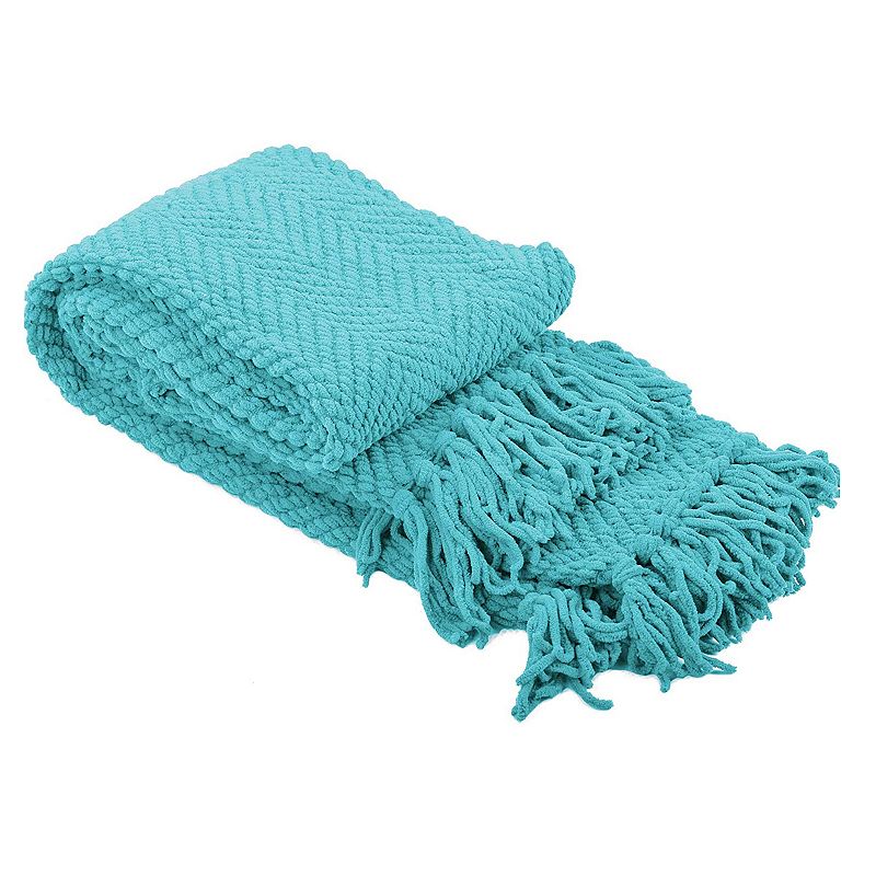 65848481 Serenta Knitted Tweed Throw, Blue sku 65848481