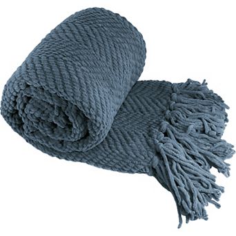 Serenta Knitted Tweed Tassel Throw