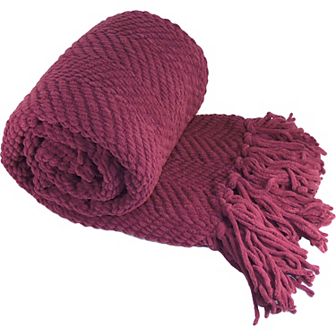 Serenta Knitted Tweed Tassel Throw