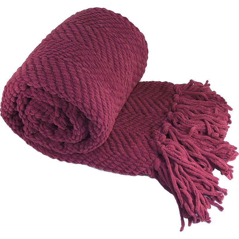 Serenta Knitted Tweed Throw, Purple