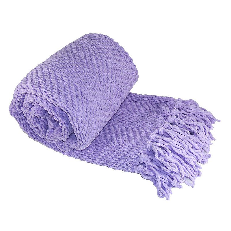 Serenta Knitted Tweed Throw, Purple