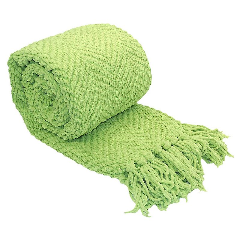 17902447 Serenta Knitted Tweed Throw, Green sku 17902447