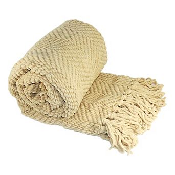 Serenta Knitted Tweed Tassel Throw