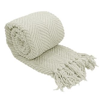 Serenta Knitted Tweed Tassel Throw