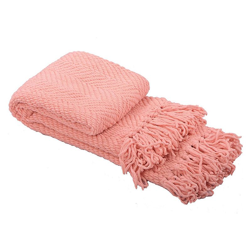 Serenta Knitted Tweed Throw, Pink