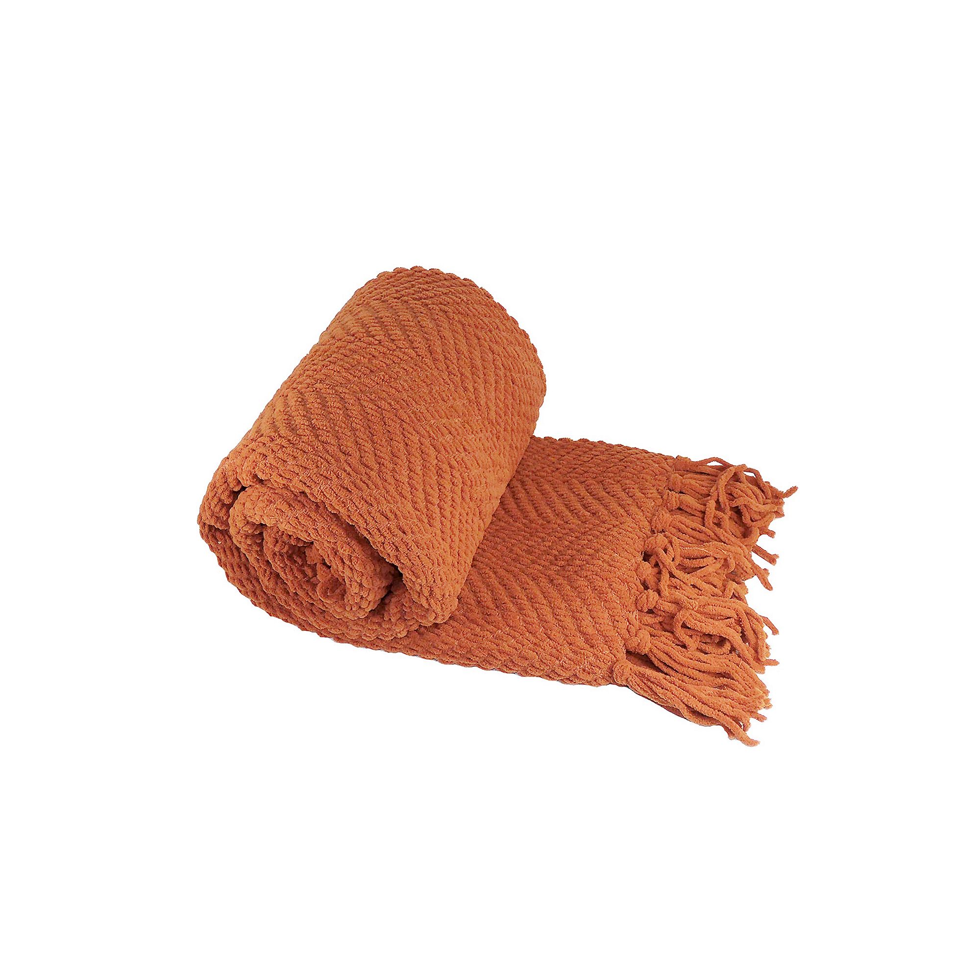 Serenta Knitted Tweed Tassel Throw, Red