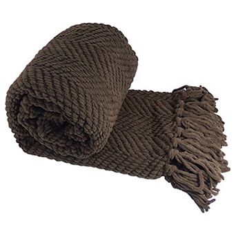 Serenta Knitted Tweed Tassel Throw
