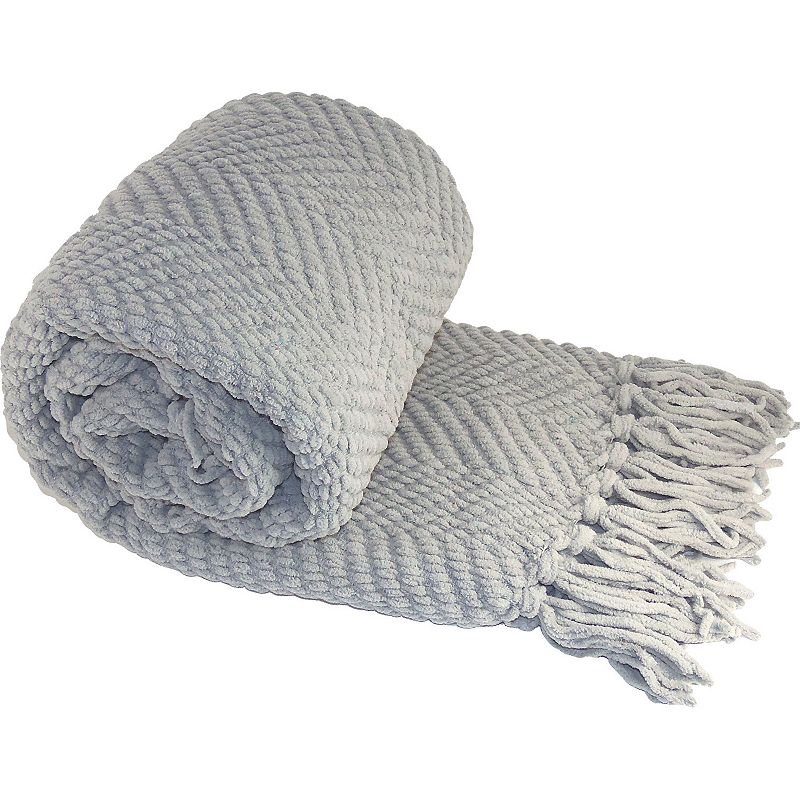 Serenta Knitted Tweed Throw, Grey