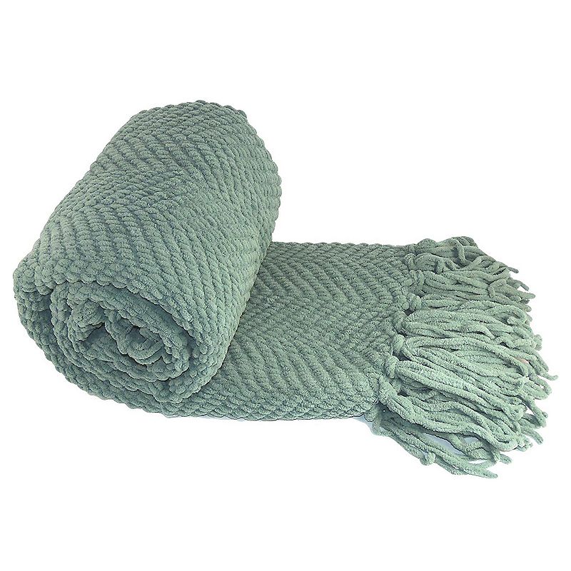 78391573 Serenta Knitted Tweed Throw, Blue sku 78391573