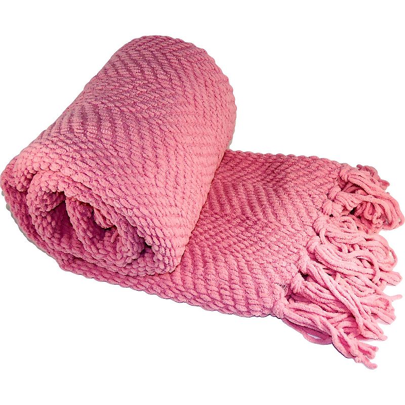 Serenta Knitted Tweed Throw, Pink