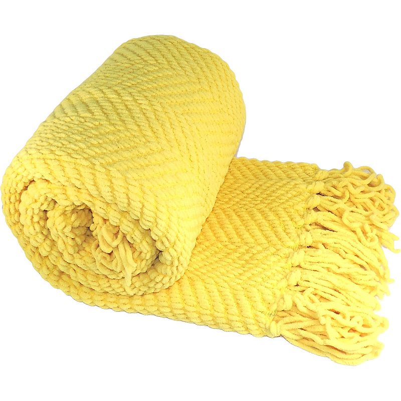 58131302 Serenta Knitted Tweed Throw, Yellow sku 58131302