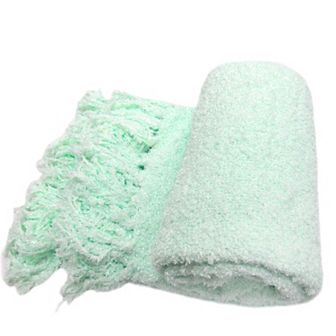 Fluffy Woven Fringed Throw