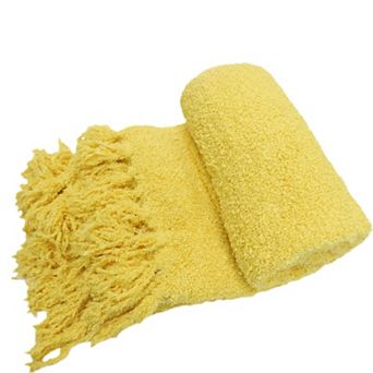 Fluffy Woven Fringed Throw