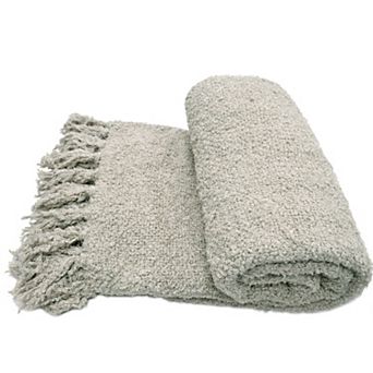Fluffy Woven Fringed Throw