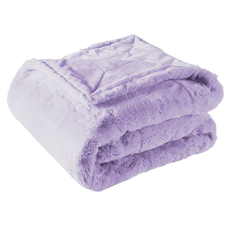 Heavy Faux Fur Throw, Purple