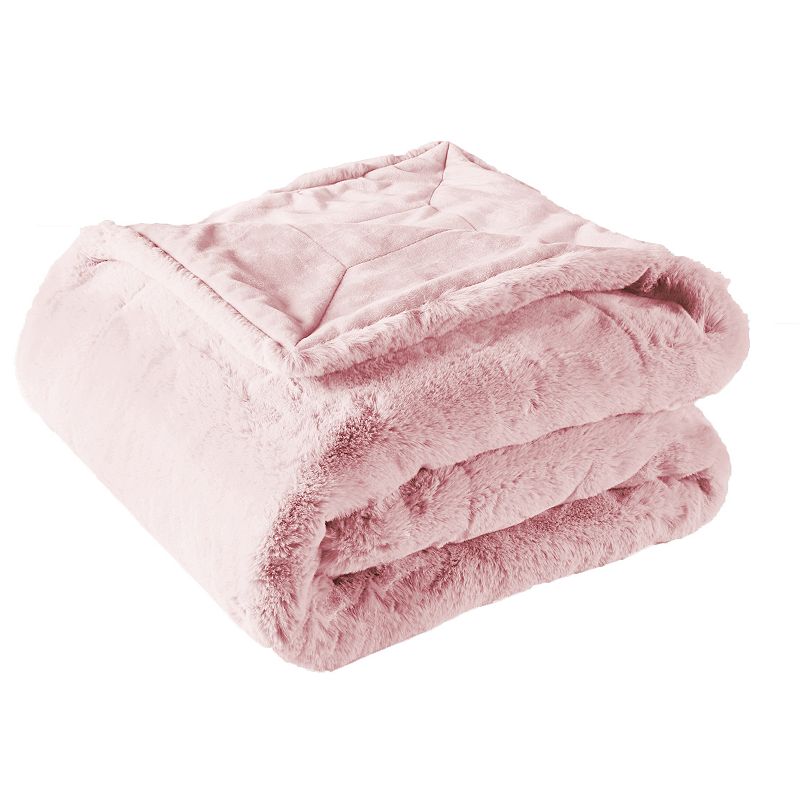 Heavy Faux Fur Throw, Pink